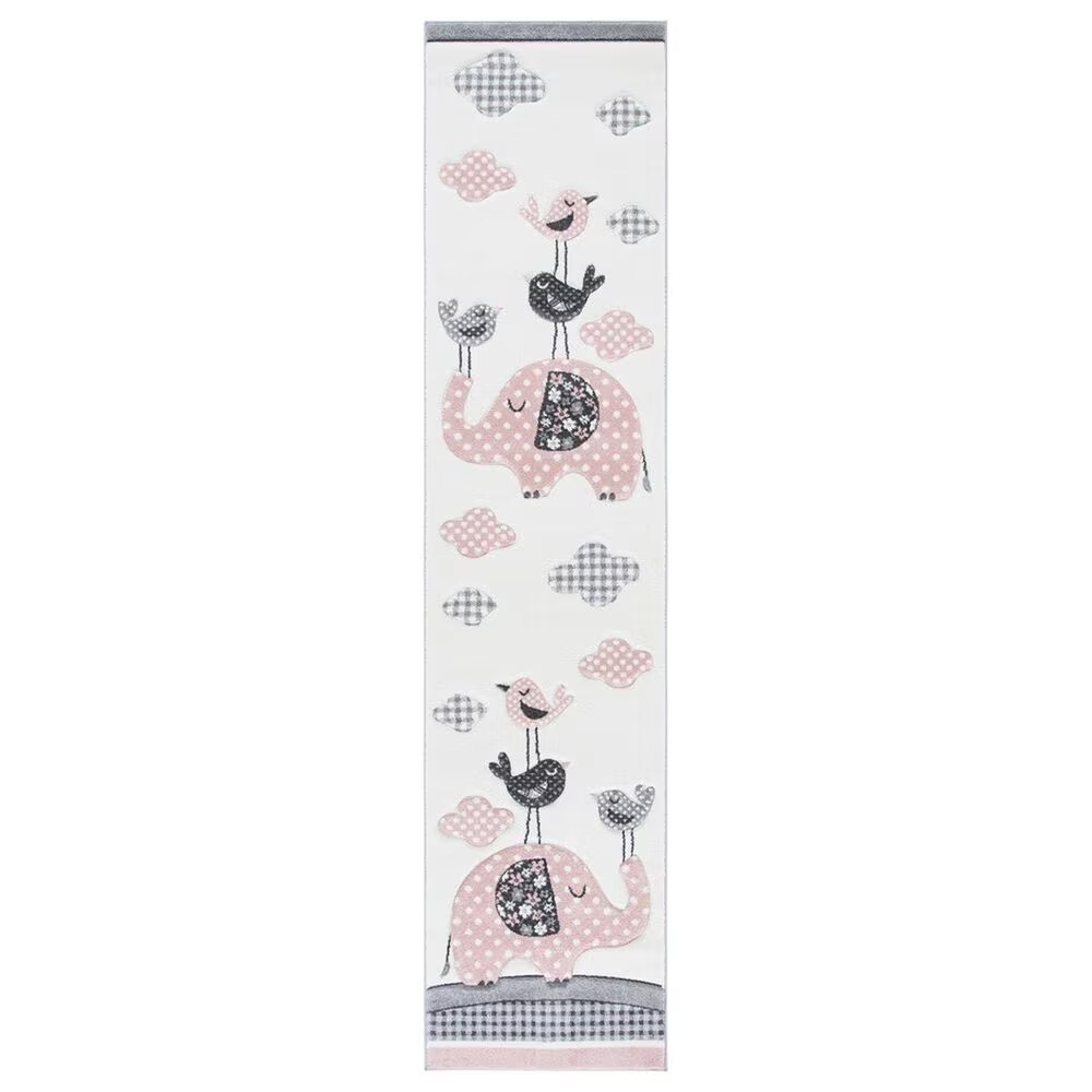Safavieh Carousel CRK127 2'3" x 10' Pink and Ivory Kids Runner