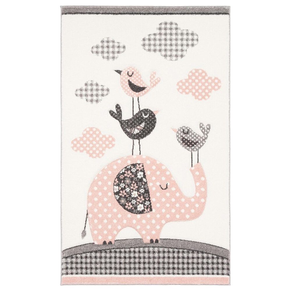 Safavieh Carousel CRK127 3'3" x 5'3" Pink and Ivory KidsArea Rug
