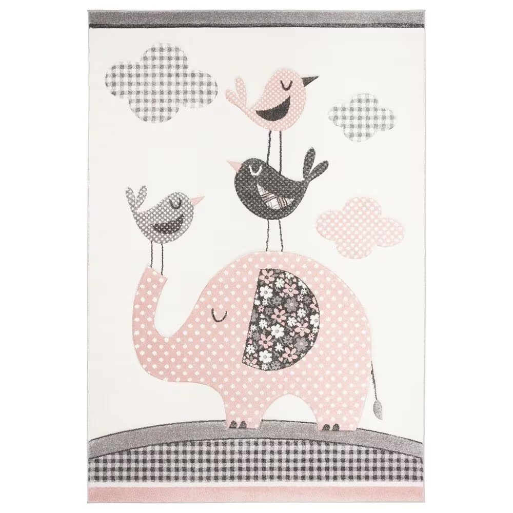 Safavieh Carousel CRK127 6'7" x 9' Pink and Ivory KidsArea Rug