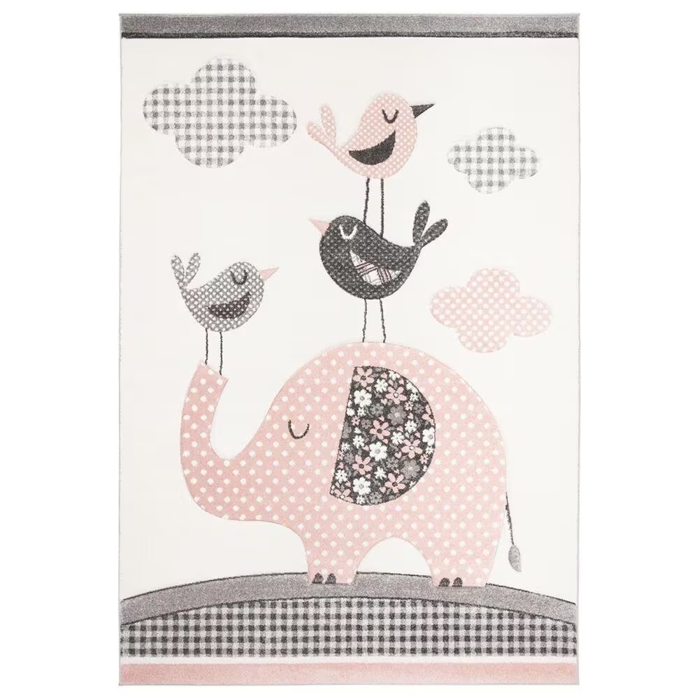 Safavieh Carousel CRK127 8' x 10' Pink and Ivory Kids Area Rug