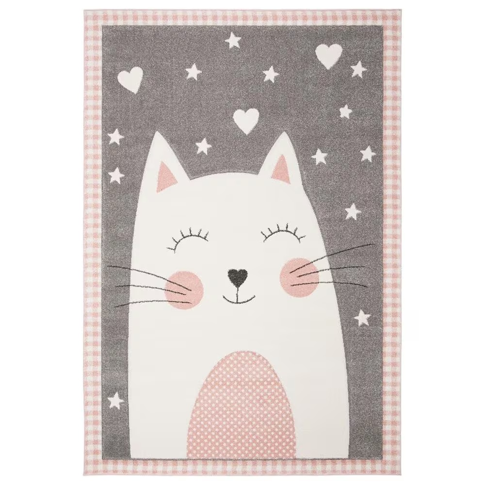 Safavieh Carousel CRK134 5'3" x 7'6" Pink and Grey KidsArea Rug