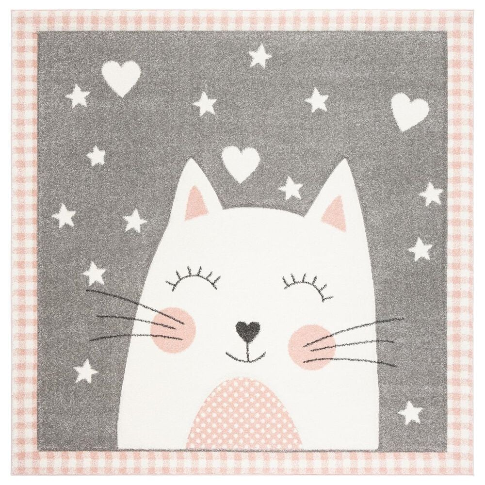 Safavieh Carousel CRK134 6'7" Square Pink and Grey KidsArea Rug