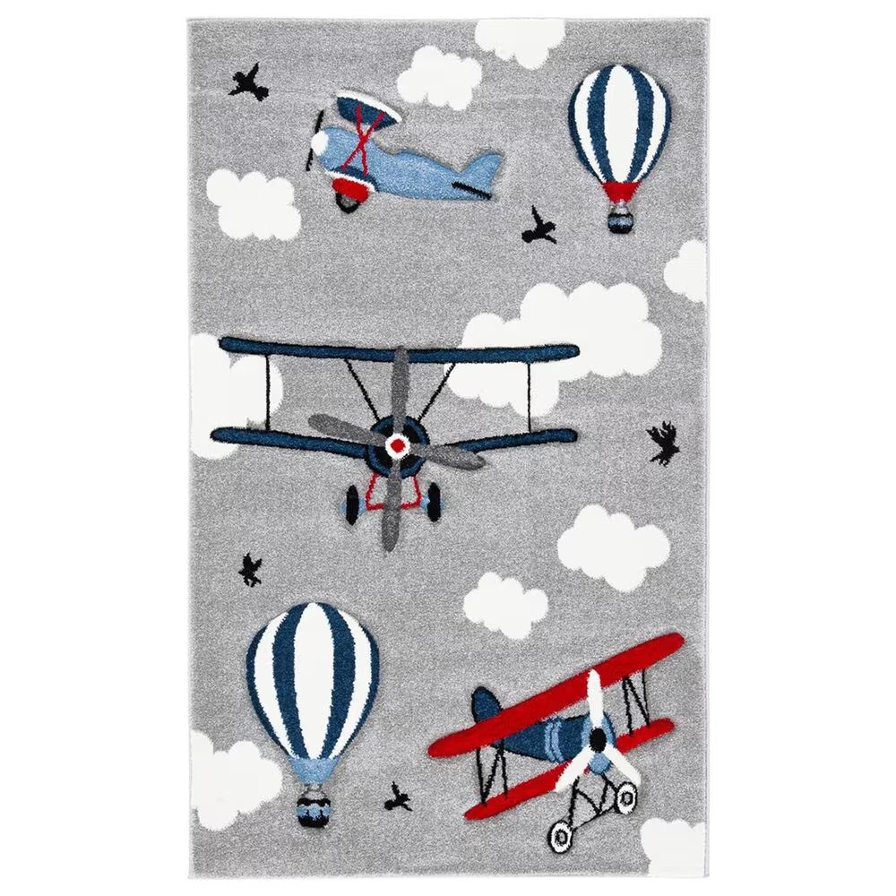 Safavieh Carousel 4' x 6' Light Grey and Red KidsArea Rug