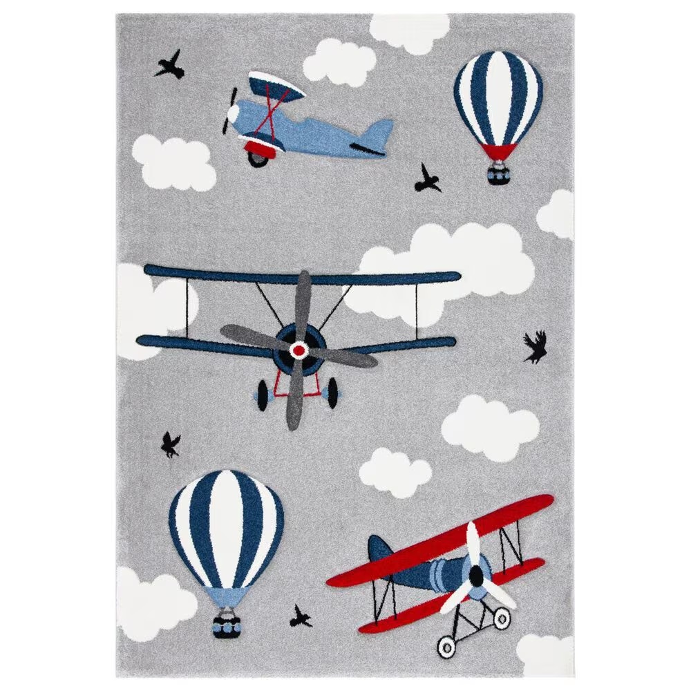 Safavieh Carousel 8' x 10' Light Grey and Red KidsArea Rug