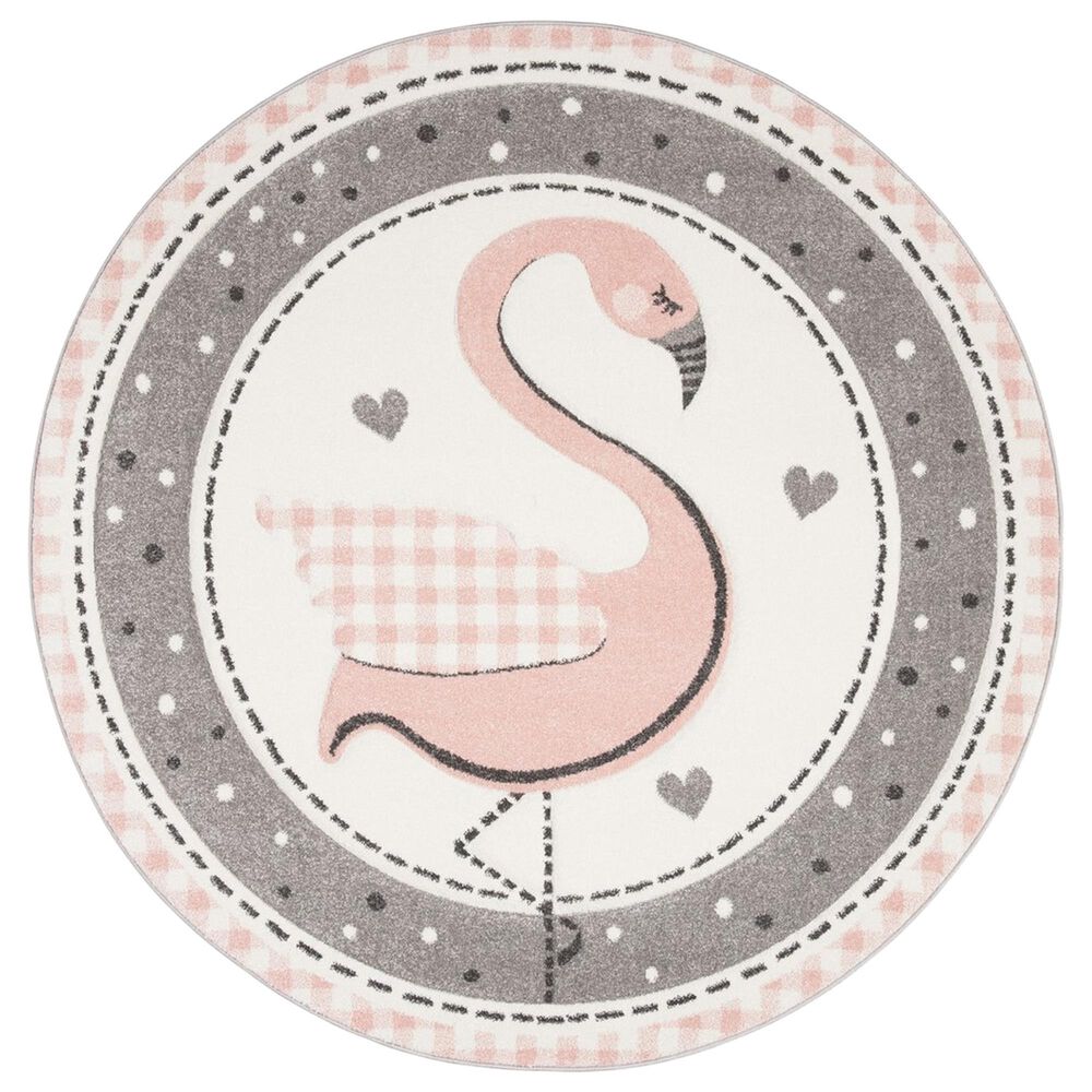 Safavieh Carousel CRK154 5'3" Round Pink and Ivory KidsArea Rug