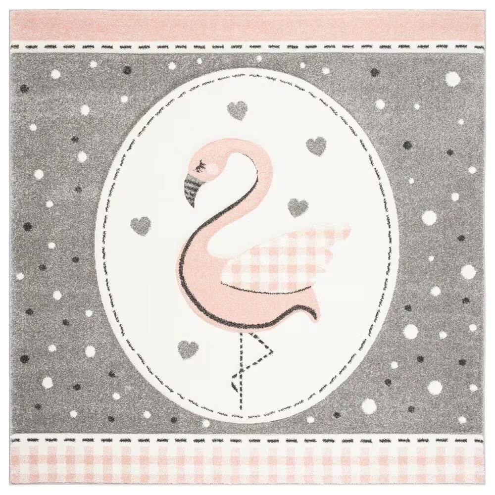 Safavieh Carousel CRK154 5'3" Square Pink and Ivory KidsArea Rug