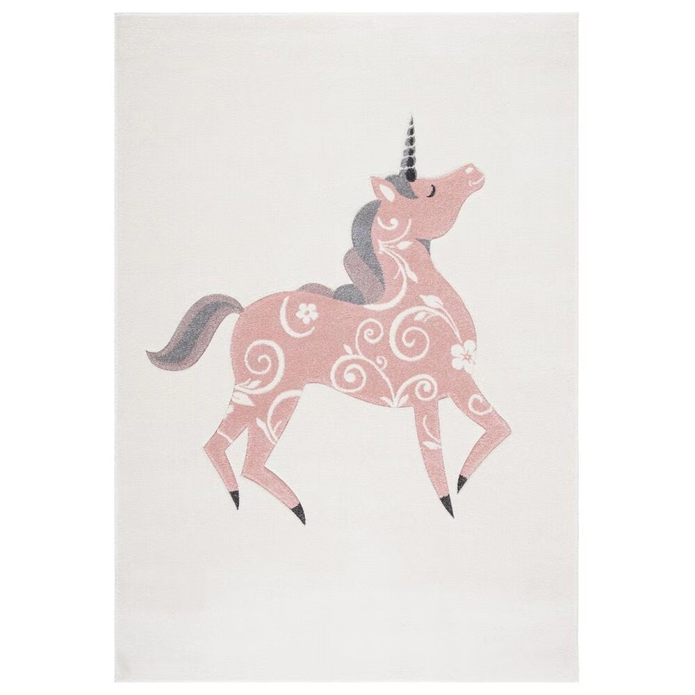 Safavieh Carousel CRK163 3'3" x 5'3" Ivory and Pink KidsArea Rug
