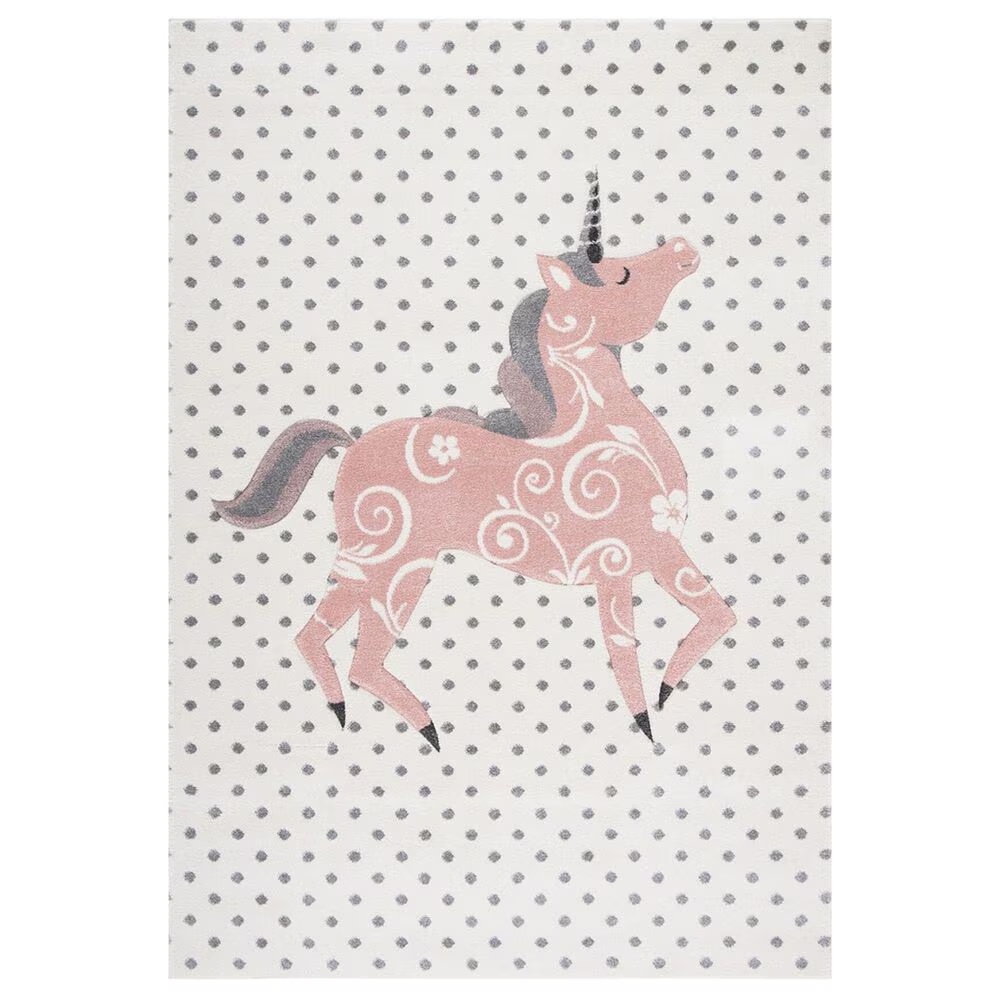 Safavieh Carousel 5'3" x 7'6" Ivory, Grey and Pink Kids Area Rug