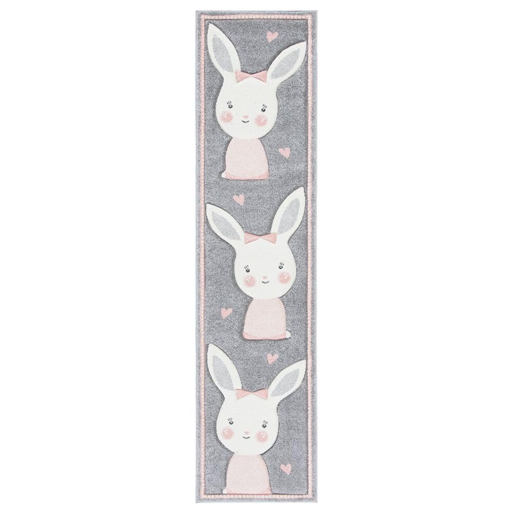 Safavieh Carousel CRK166 2' x 8' Grey and Ivory Kids Runner