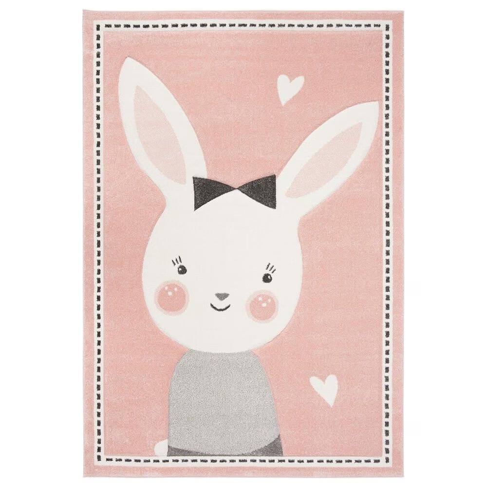 Safavieh Carousel CRK166 4' x 6' Pink and Ivory KidsArea Rug