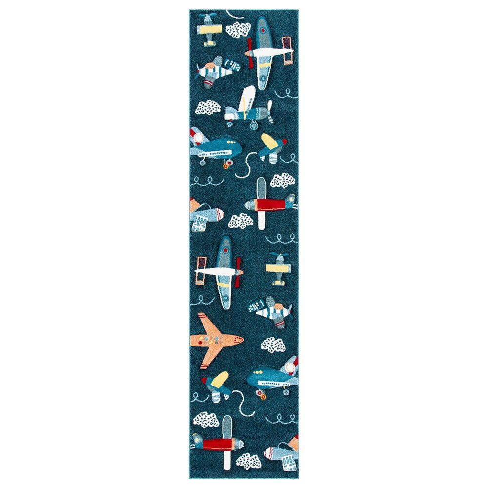 Safavieh Carousel CRK167 2'3" x 10' Navy and Ivory Kids Runner