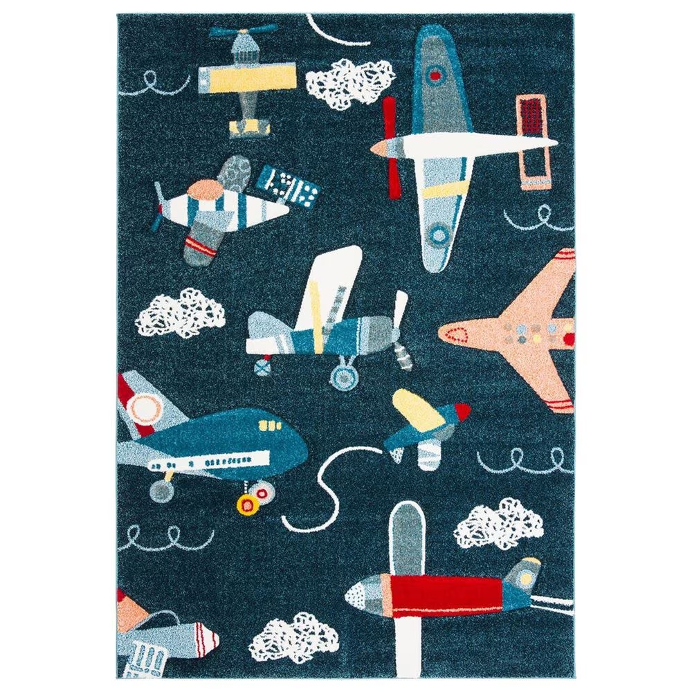 Safavieh Carousel CRK167 8' x 10' Navy and Ivory KidsArea Rug