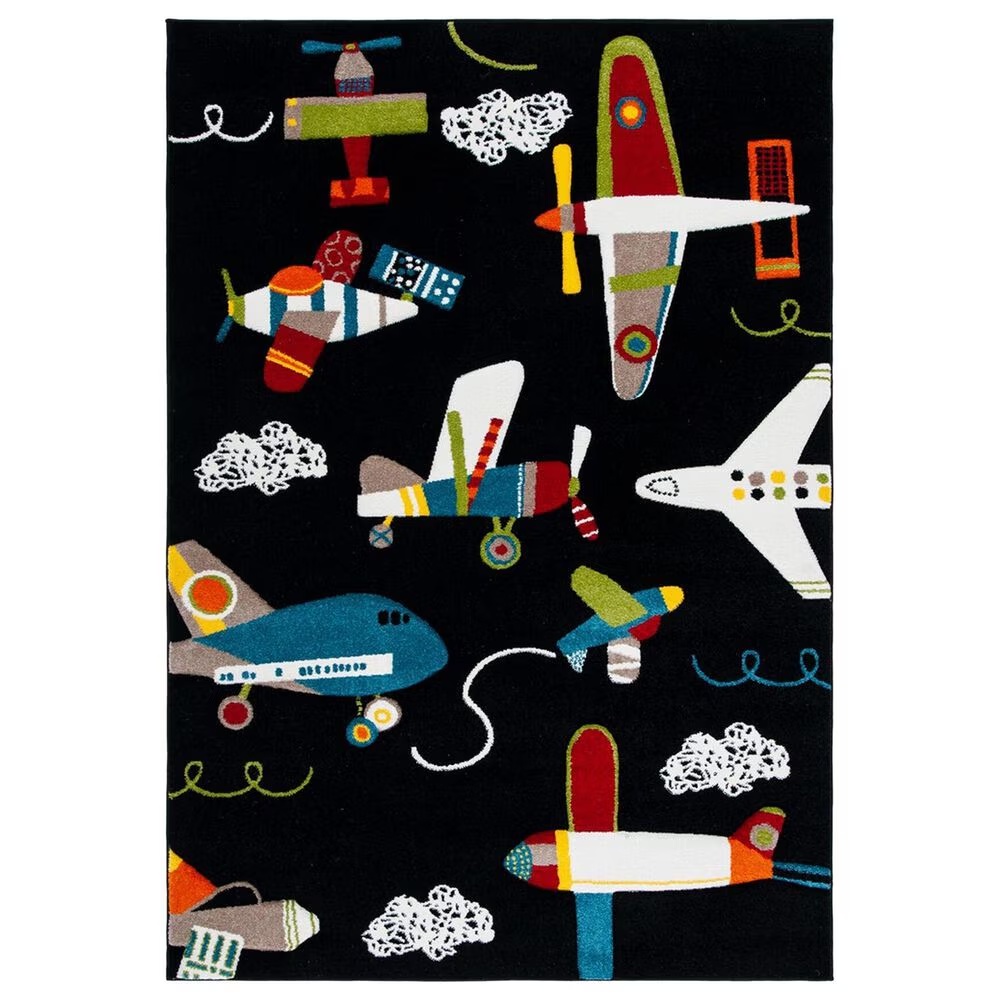 Safavieh Carousel Outer Space 3'3" x 5'3" Black and Ivory KidsArea Rug