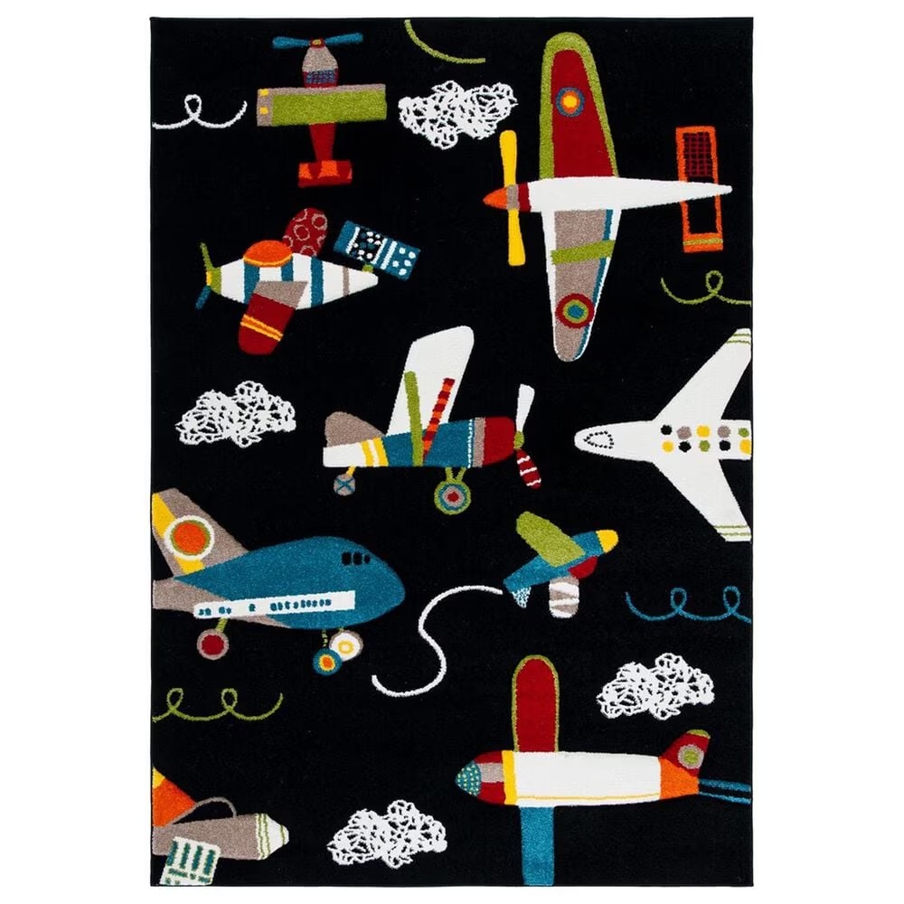 Safavieh Carousel Outer Space 8' x 10' Black and Ivory KidsArea Rug