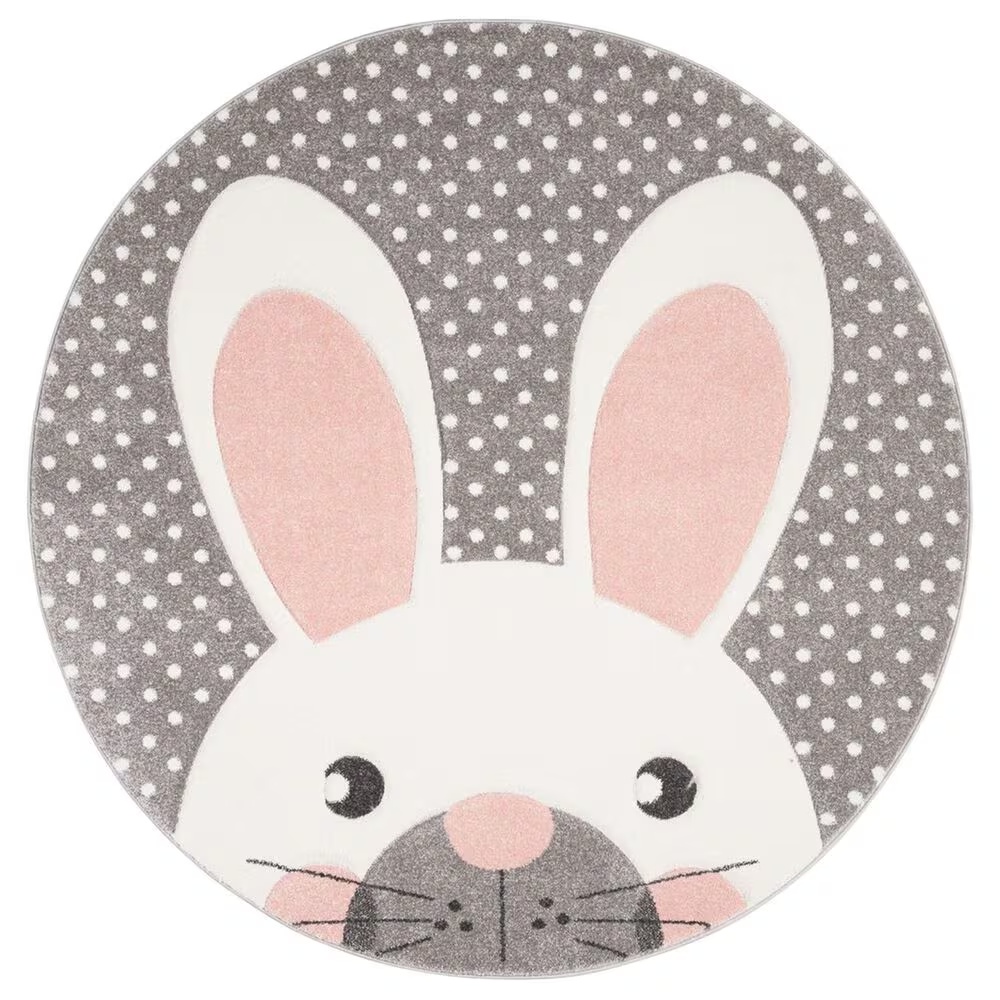 Safavieh Carousel 6'7" Round Pink and Grey KidsArea Rug