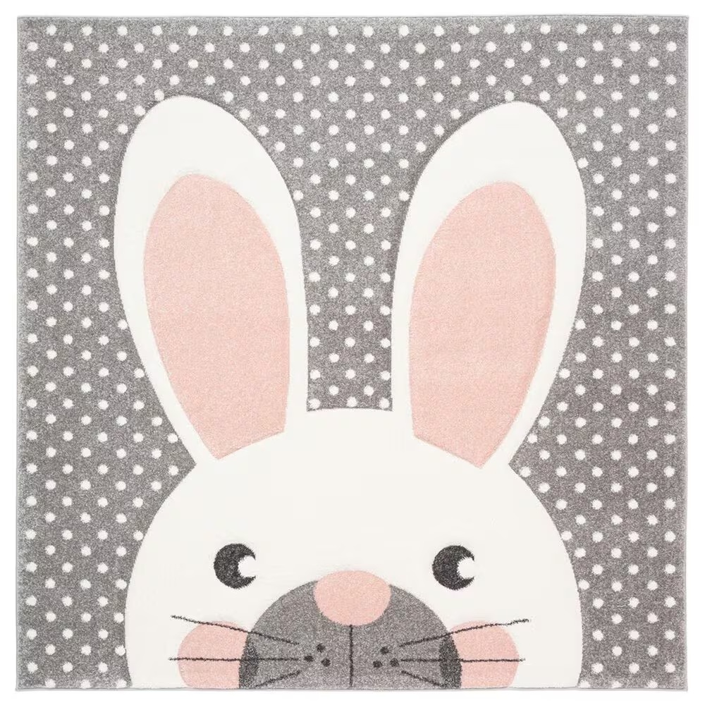 Safavieh Carousel 6'7" Square Pink and Grey KidsArea Rug