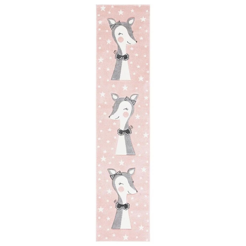 Safavieh Carousel2'3" x 10' Pink and Ivory Kids Runner