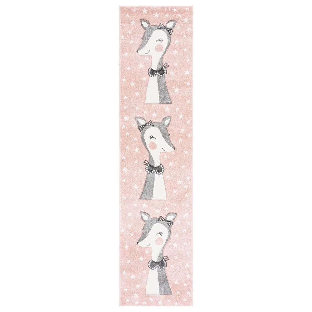 Safavieh Carousel CRK191P 2'3" x 6' Pink and Ivory Kids Runner