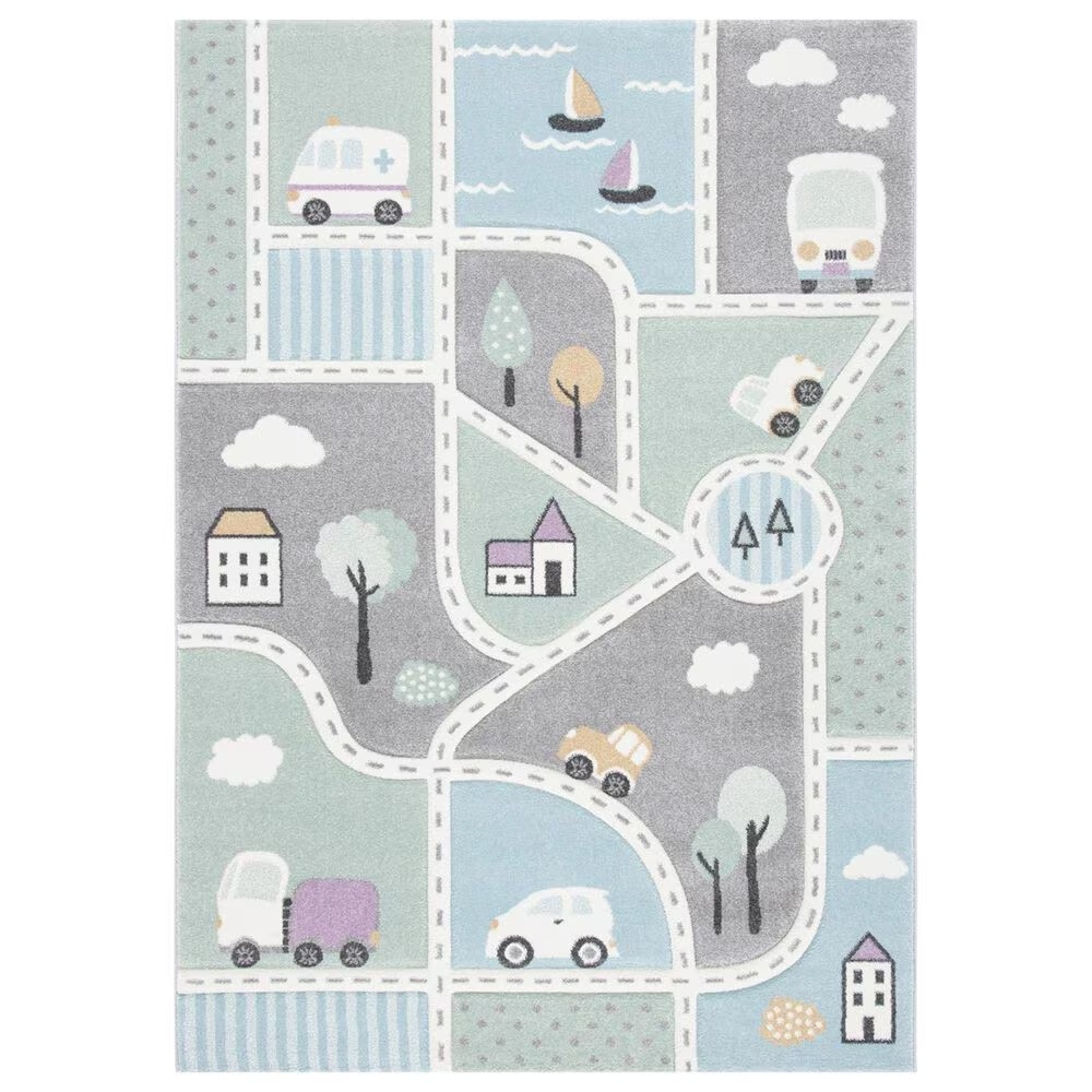 Safavieh Carousel 10' x 14' Grey and Light Blue KidsArea Rug