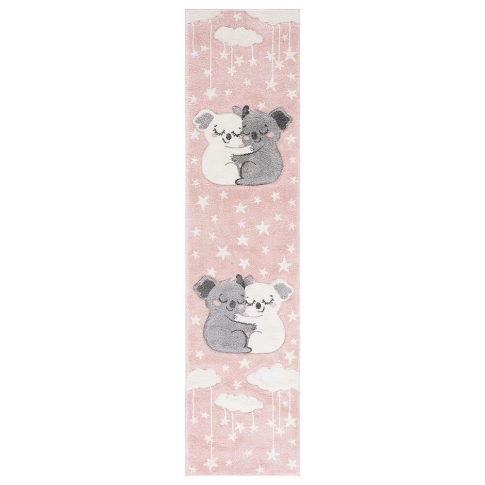 Safavieh Carousel 2' x 8' Pink and White Kids Runner