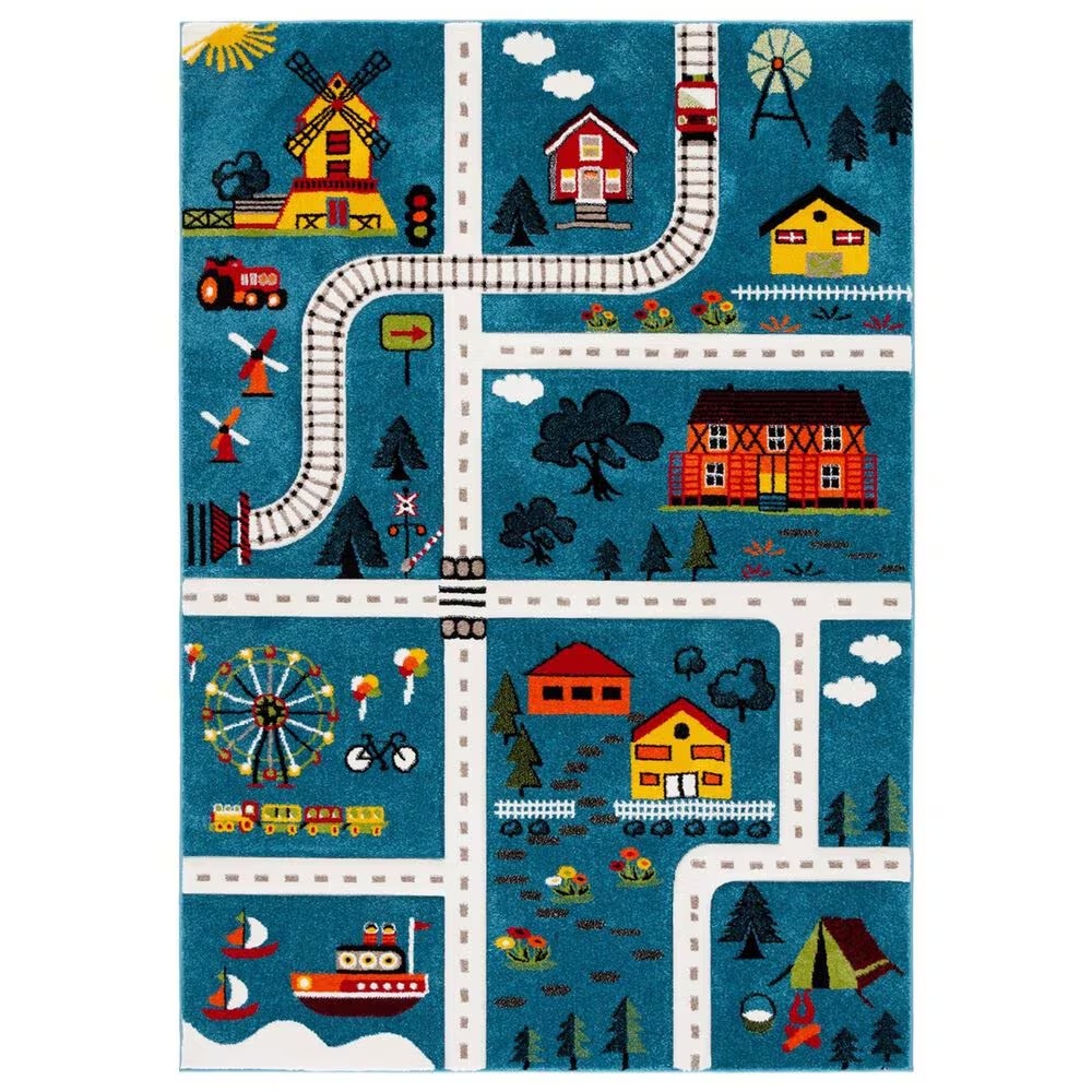 Safavieh Carousel 9' x 12' Blue and Beige Kid Rug