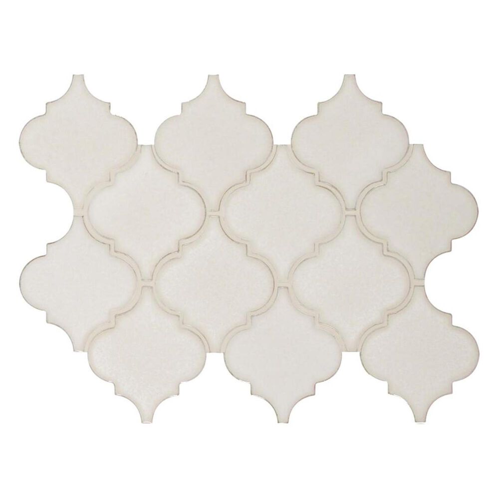 MS International Arabesque Antique White 11" x 15.5" Ceramic Mosaic Sheet