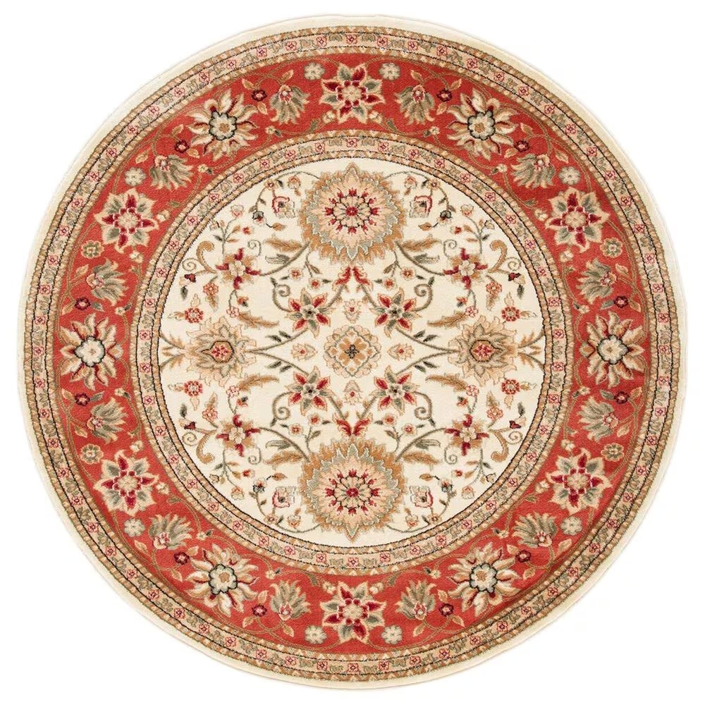 Safavieh Lyndhurst LNH212 6' Round Ivory and Rust Runner