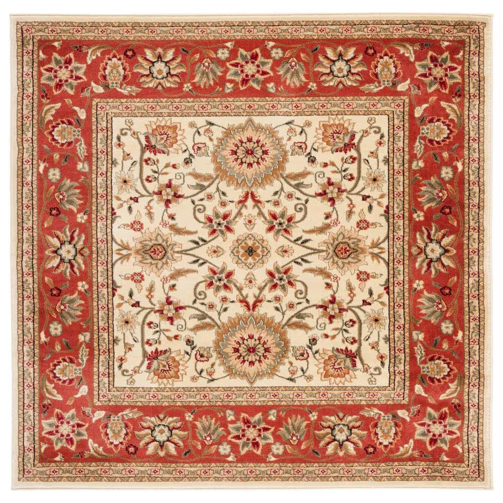 Safavieh Lyndhurst LNH212 6' Square Ivory and Rust Runner