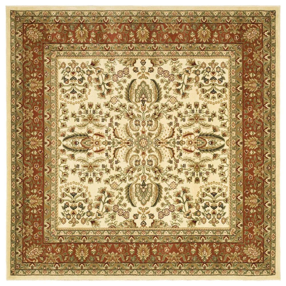 Safavieh Lyndhurst LNH214 10' Square Ivory and Rust Area Rug