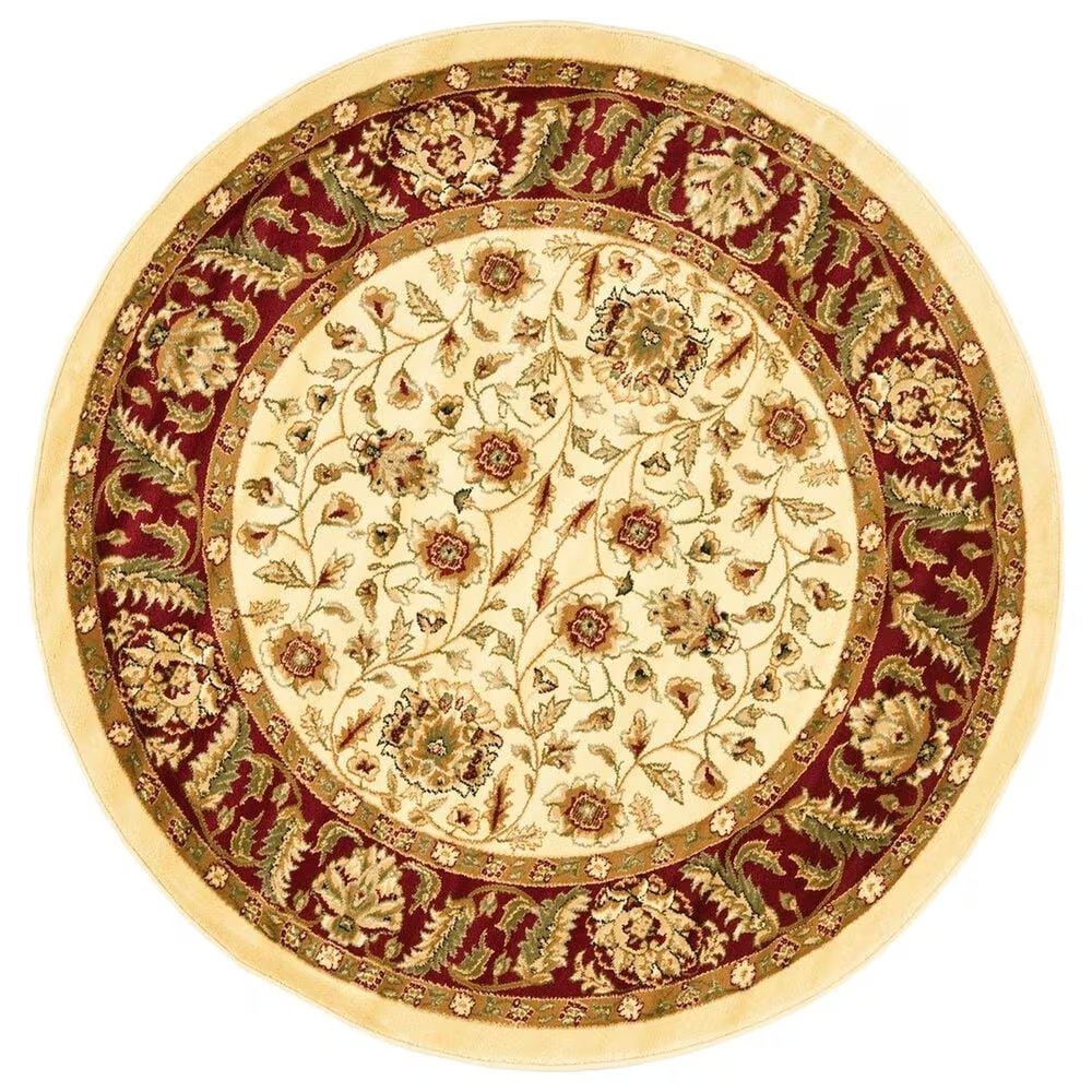Safavieh Lyndhurst LNH215 8' Round Ivory and Red Area Rug