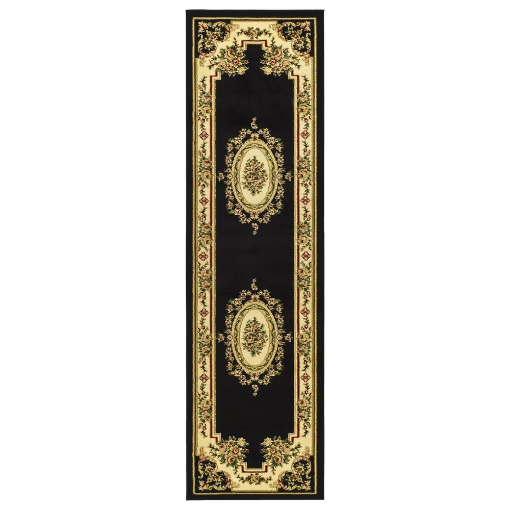 Safavieh Lyndhurst LNH218 2'3" x 8' Black and Ivory Runner