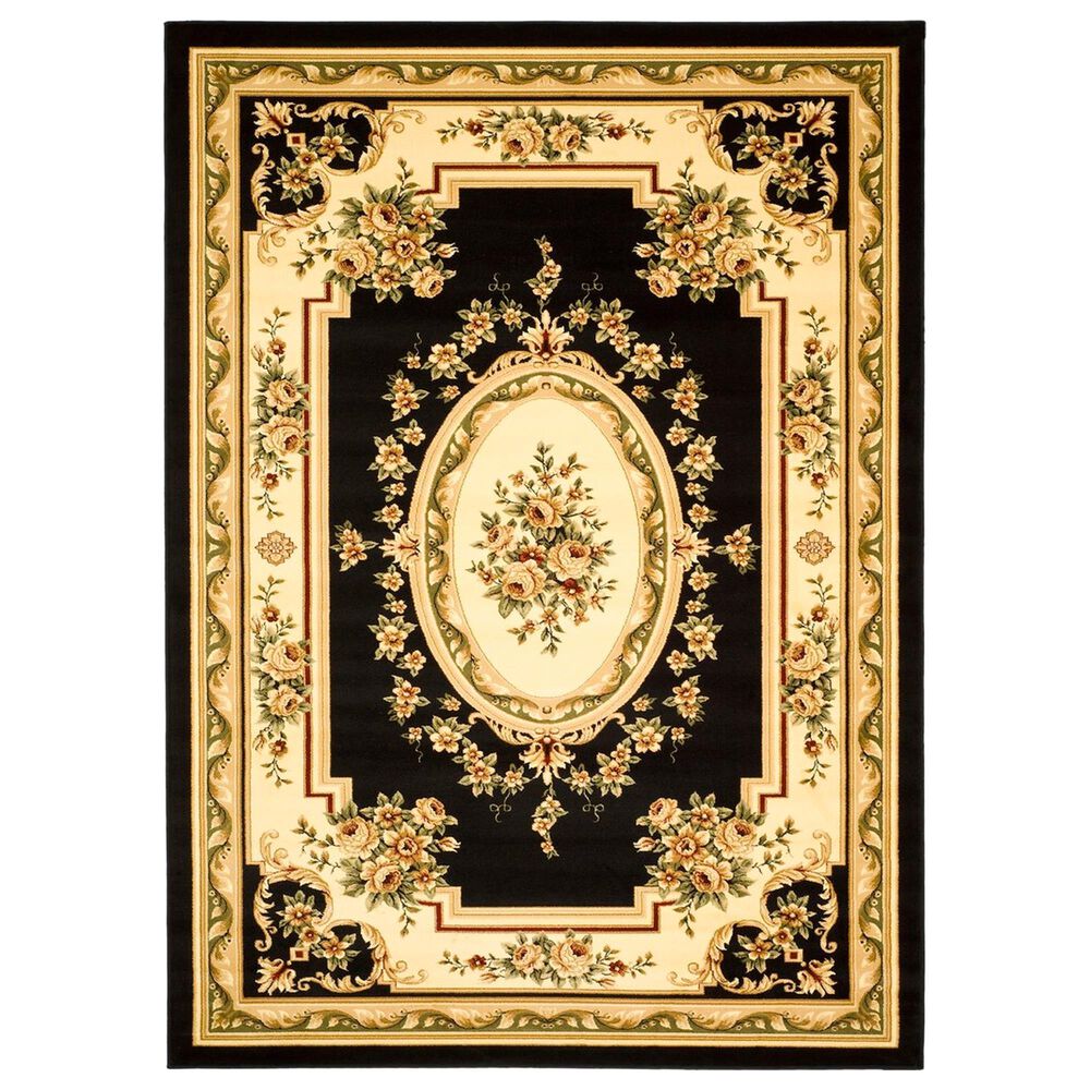 Safavieh Lyndhurst LNH218 5'3" x 7'6" Black and Ivory Area Rug