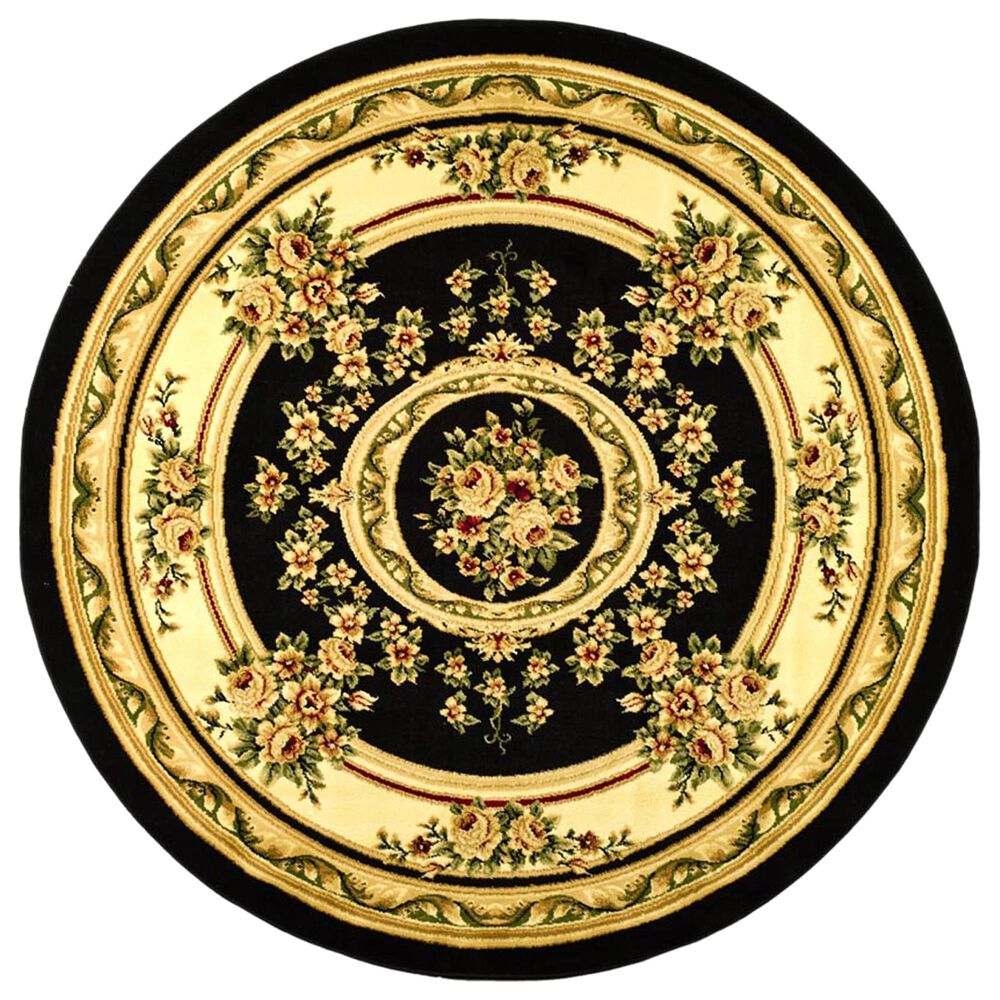 Safavieh Lyndhurst LNH218 5'3" Round Black and Ivory Area Rug