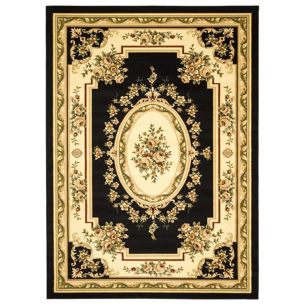 Safavieh Lyndhurst LNH218 8' x 11' Black and Ivory Area Rug