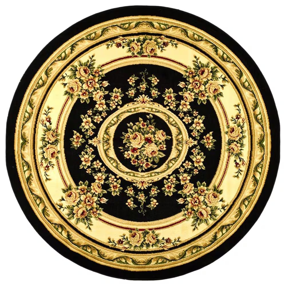 Safavieh Lyndhurst LNH218 8' Round Black and Ivory Area Rug