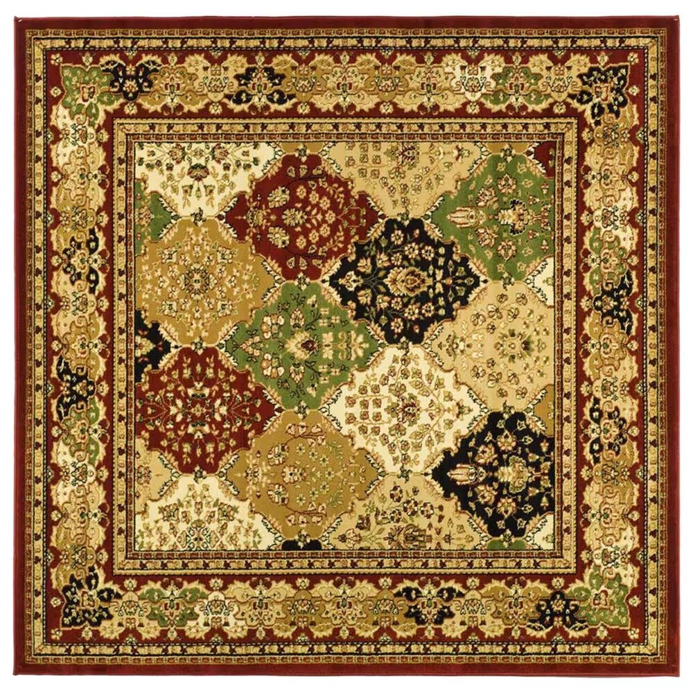 Safavieh Lyndhurst LNH221 8' Square Multicolor and Red Area Rug