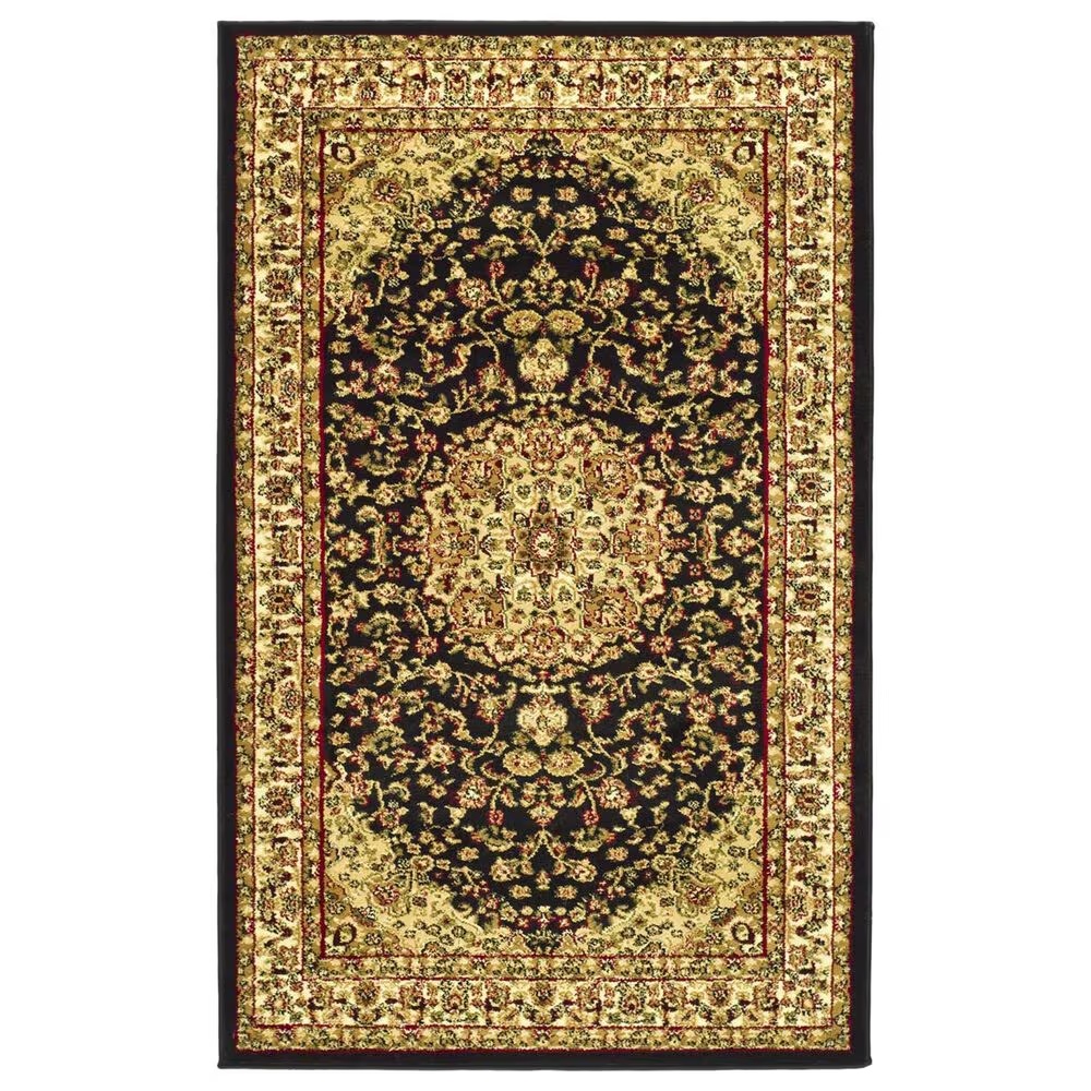 Safavieh Lyndhurst LNH222 3'3" x 5'3" Black and Ivory Area Rug