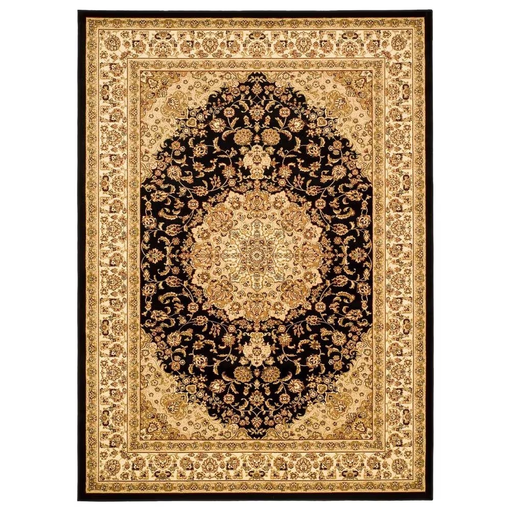Safavieh Lyndhurst LNH222 5'3" x 7'6" Black and Ivory Area Rug
