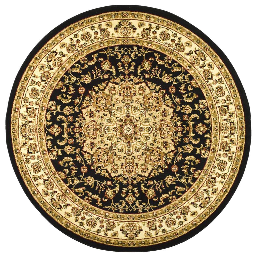 Safavieh Lyndhurst LNH222 7' Round Black and Ivory Area Rug