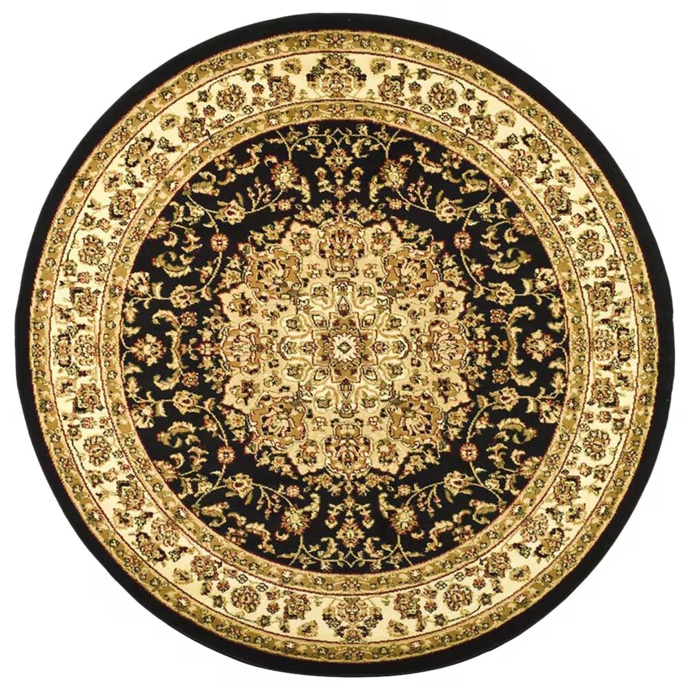 Safavieh Lyndhurst LNH222 8' Round Black and Ivory Area Rug
