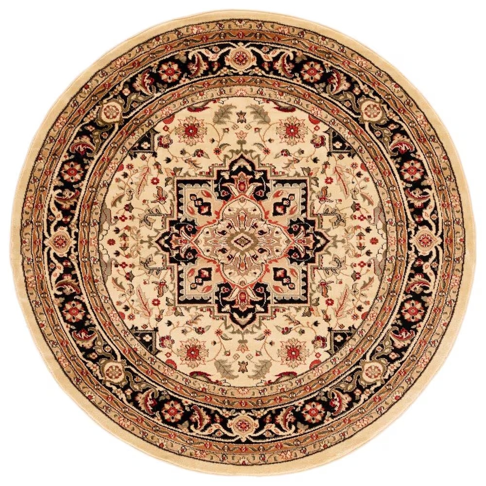 Safavieh Lyndhurst 6' Round Beige and Black Runner