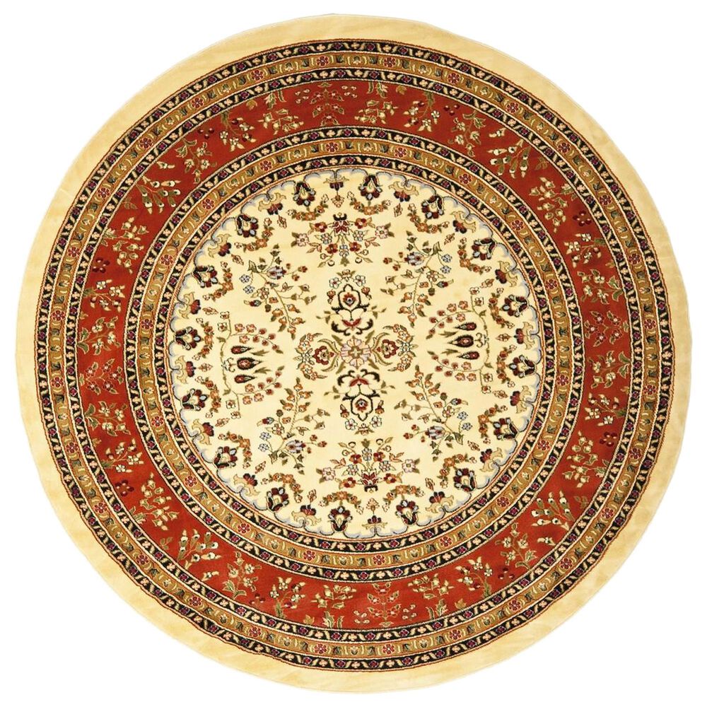 Safavieh Lyndhurst 8' Round Ivory and Rust Area Rug