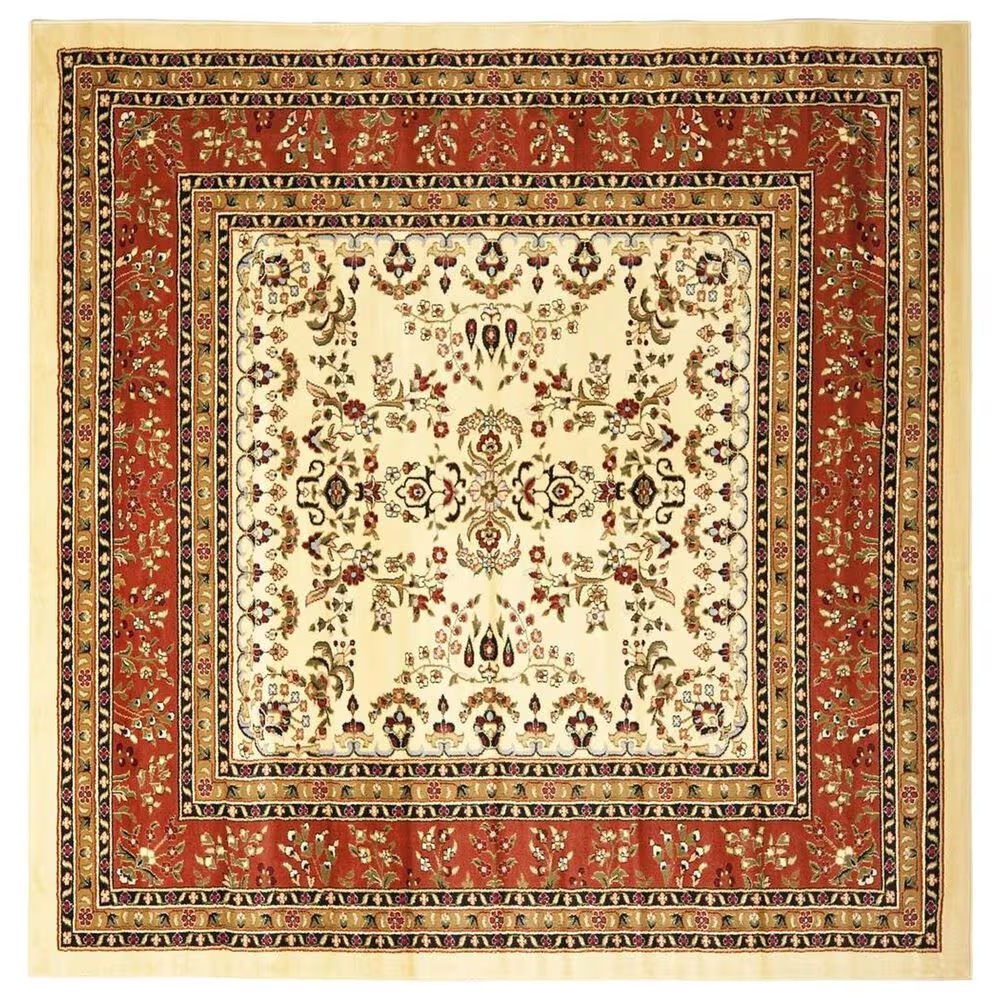 Safavieh Lyndhurst 8' Square Ivory and Rust Area Rug