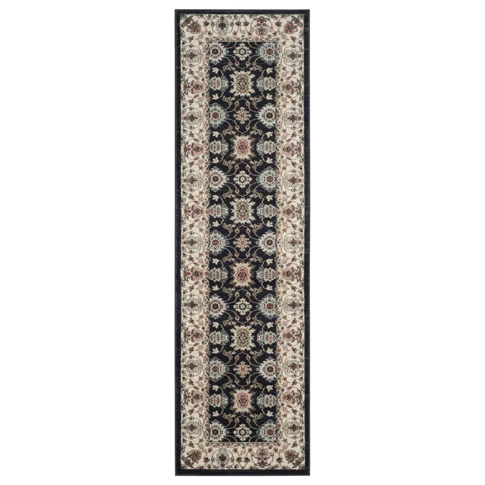 Safavieh Lyndhurst 2'3" x 8' Navy and Creme Runner