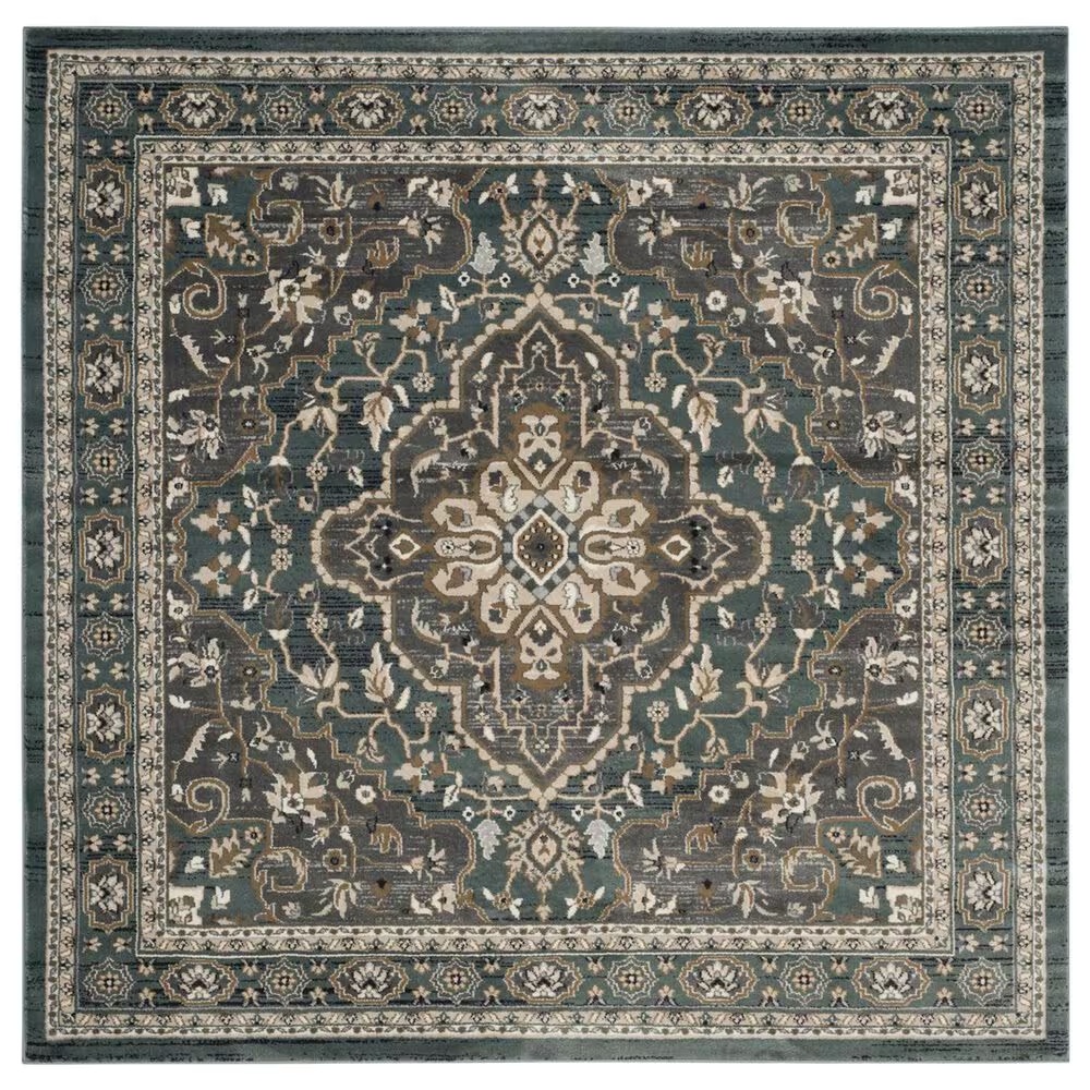 Safavieh Lyndhurst 7' Square Teal and Grey Area Rug