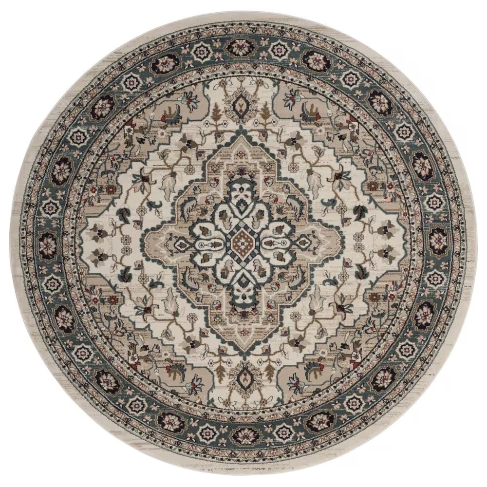 Safavieh Lyndhurst 7' Round Cream and Beige Area Rug