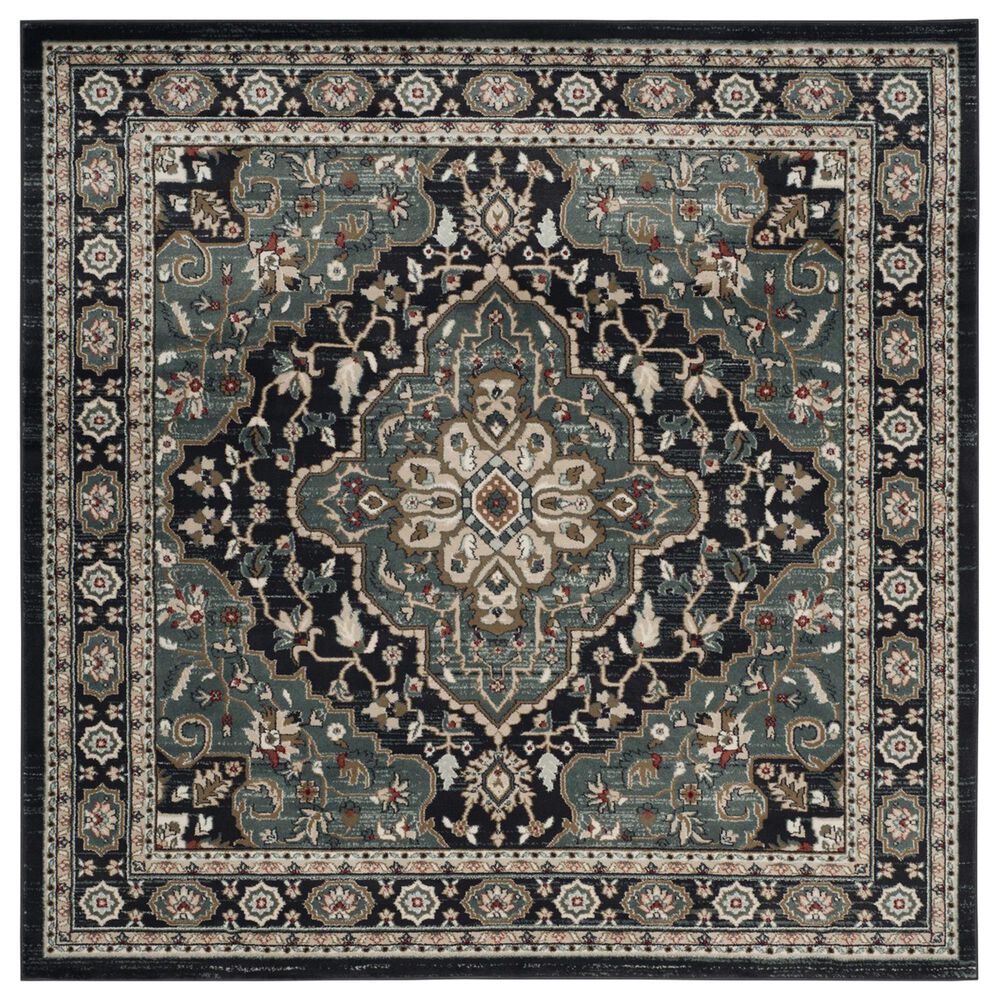 Safavieh Lyndhurst LNH338 7' Square Anthracite and Teal Area Rug