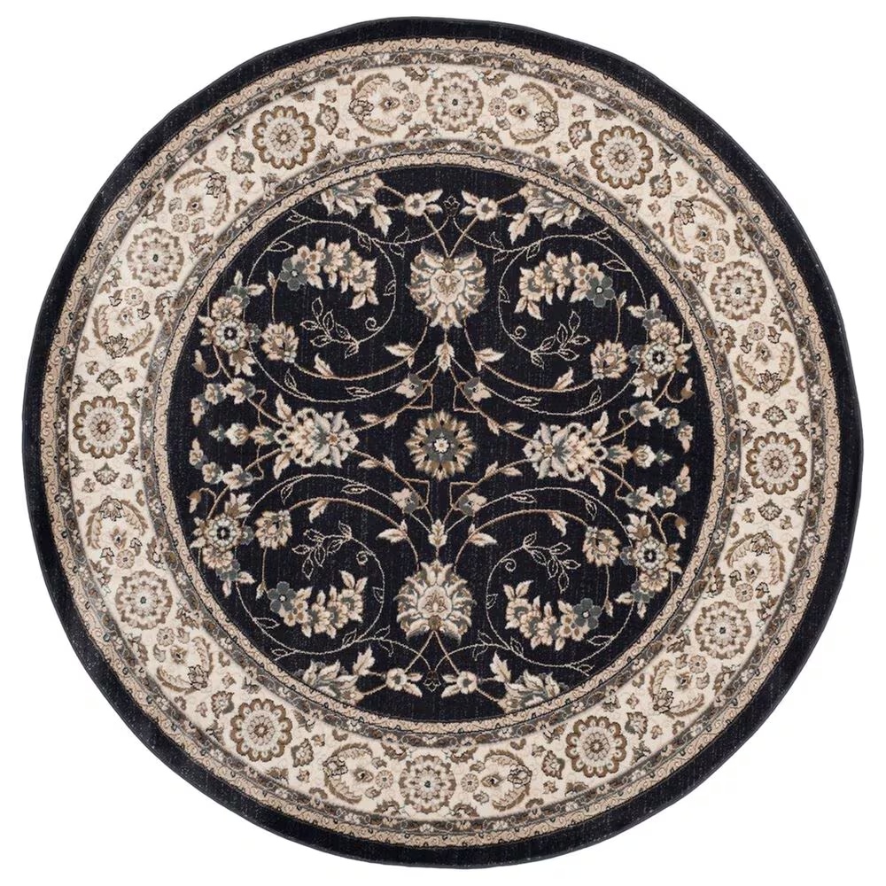Safavieh Lyndhurst 7' Round Anthracite and Cream Area Rug