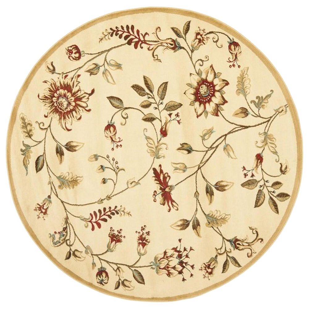 Safavieh Lyndhurst5'3" Round Ivory and Multicolor Area Rug