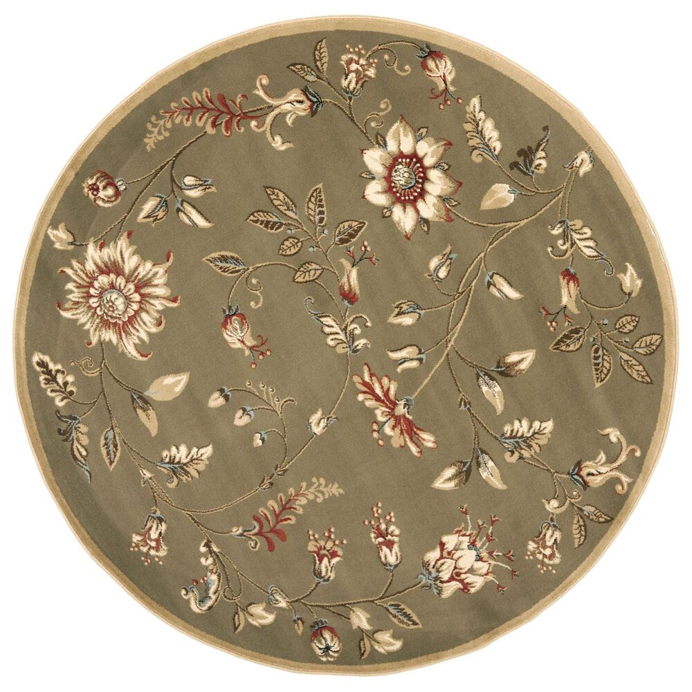 Safavieh Lyndhurst LNH552 5'3" Round Green and Multicolor Area Rug